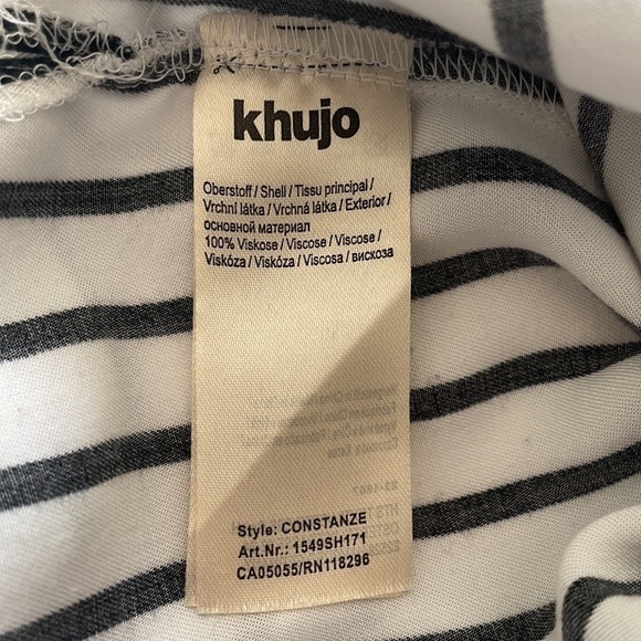 Khujo Women's Constanze White Striped Viscose Long Sleeves Shirt Size Medium - Picture 5 of 7